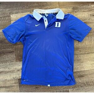 Duke Blue Devils NIKE Dri Fit Coaches Elite Polo Shirt MEN'S MEDIUM